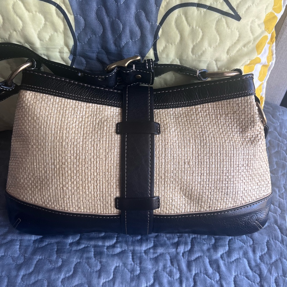 Coach legacy Leather and Straw Shoulder Bag - Picture 16 of 16